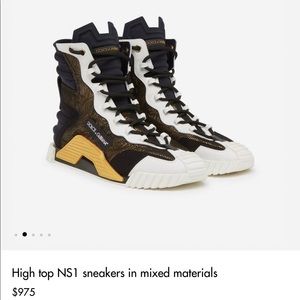 Dolce & Gabbana D&G authentic High top NS1 mixed black white material sneakers
